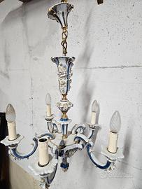 Lampadario vintage in ceramica