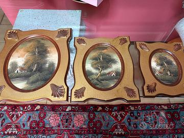 Set di tre quadri vintage decorativi