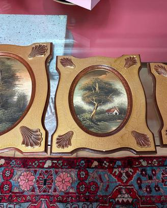 Set di tre quadri vintage decorativi