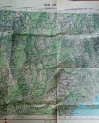 Carta topografica Mentone 1:50000