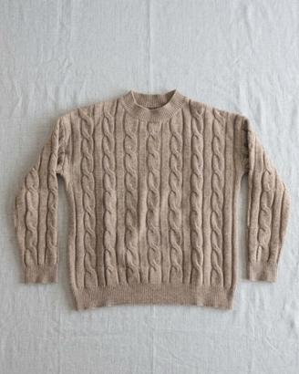 Maglione donna SHEIN M beige trecce collo alto