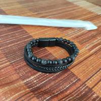 Bracciale Uomo Nero 19 cm