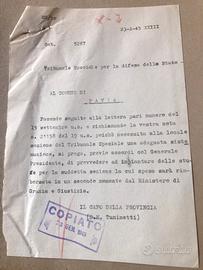 Documento tribunale difesa stato RSI 1945