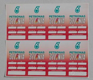 8x Etichetta Tagliando Cambio Selenia Olio