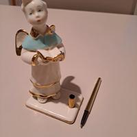 Statuetta Angelo portapenna porcellana Aurora