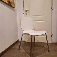 6 sedie bianche IKEA con cuscini