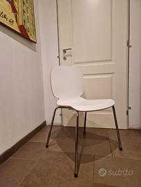 6 sedie bianche IKEA con cuscini