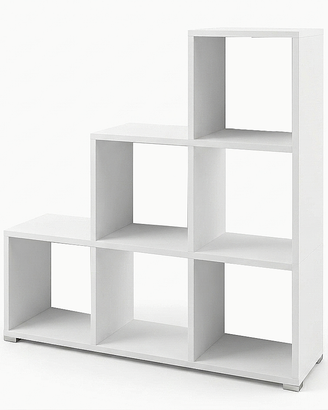 Libreria scaletta 6 scomparti moderna bianca