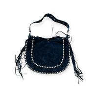 Borsa scamosciata in vera pelle