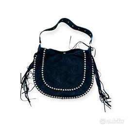 Borsa scamosciata in vera pelle