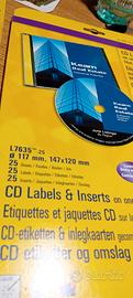Etichette adesive per CD E DVD e cassette