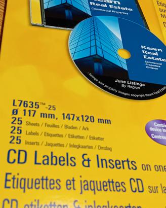 Etichette adesive per CD E DVD e cassette