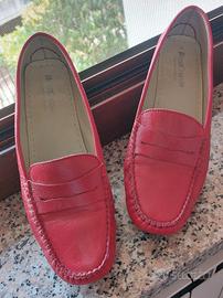 .mocassini donna in pelle  rossa westcoast
