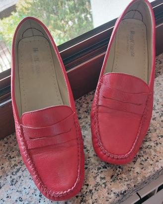 .mocassini donna in pelle  rossa westcoast