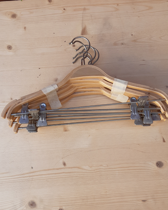 10 grucce grandi in legno con pinze