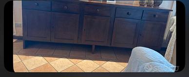 Credenza madia 5 ante e cassetti noce massiccio