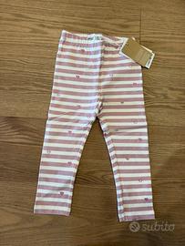 Leggings Name It rosa a righe con cuoricini tg.98