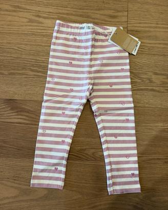 Leggings Name It rosa a righe con cuoricini tg.98