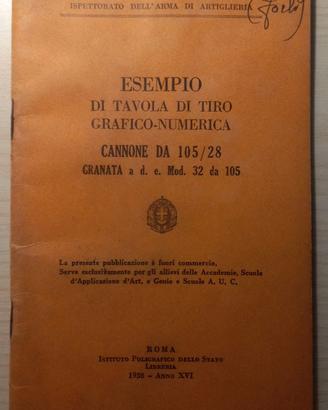 Libretto istruzione Regio Esercito 1938 Artiglieri