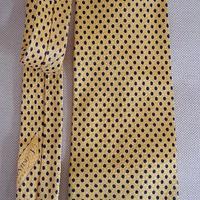 Valentino cravatta color oro e puntini blu di seta