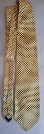 Valentino cravatta color oro e puntini blu di seta