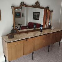 sala completa anni '70 legno lucido con tavolo 