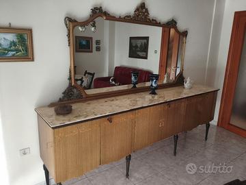 sala completa anni '70 legno lucido con tavolo 