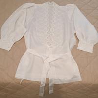 Completo pigiama donna, bianco, ricamato