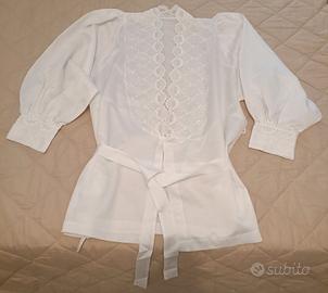 Completo pigiama donna, bianco, ricamato