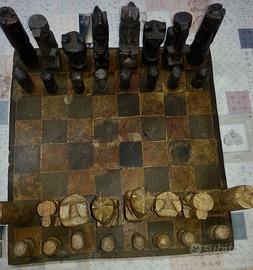 Scacchiera fatta a mano in pietra arte Shona
