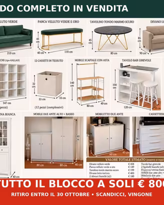 🚨 SVUOTA CASA – ARREDO COMPLETO A SOLI 800 €! 🚨