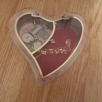 Cuore Portagioie In Plexiglas Con Carillon anni 80