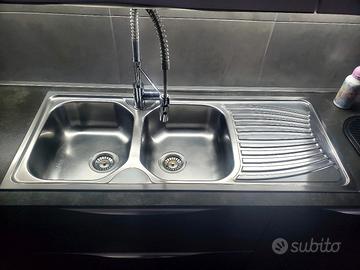 lavandino acciaio doppio lavello e gocciolatoio