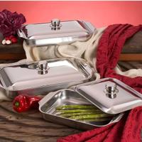 Tris teglie in Acciaio con coperchio