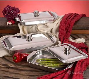 Tris teglie in Acciaio con coperchio