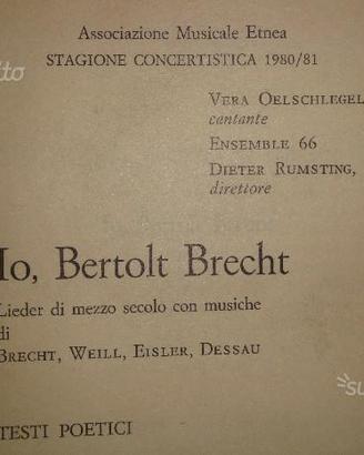 Io,Bertolt Brecht - Testi Poetici - Libr.Concertis