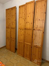 ANTE ARMADIO LEGNO DI PINO CON CERNIERE FUNZONANTI