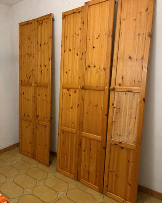 ANTE ARMADIO LEGNO DI PINO CON CERNIERE FUNZONANTI