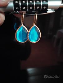 orecchini pendenti placcato d'oro