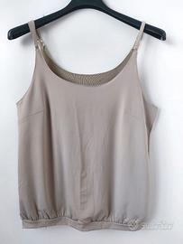 Fluido top rasato beige con spalline regolabili xl