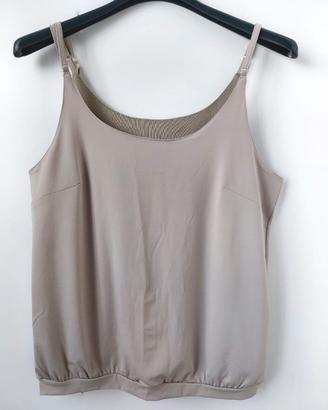 Fluido top rasato beige con spalline regolabili xl