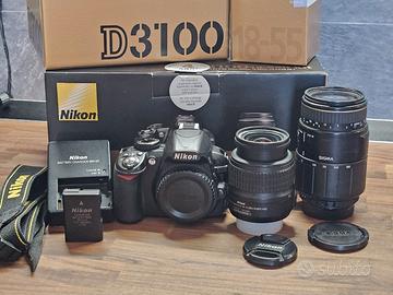 Fotocamera Nikon D3100 kit 18-55 & 70-300 Sigma