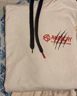 Felpa bianca con cappuccio