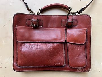 Cartella tracolla ventiquattrore in cuoio vintage