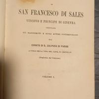 libro "Vita di San Francesco di Sales" 1885