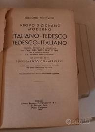 antico dizionario 1944 italiano-tedesco-ted