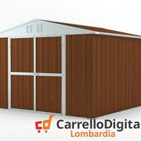 Box struttura lamiera Acciaio 327x307 legno scuro