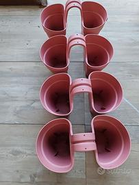 4 Fioriere per Ringhiere Color Rosa