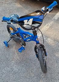 Bici Bimbo Huffy Moto X "14" Blue con Rotelle 