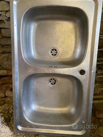 Lavandino acciaio inox 2 vasche